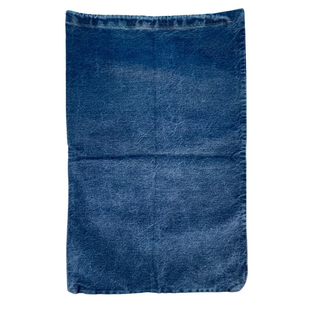 Vintage Denim Drawstring Laundry Bag - Heavy Duty - 19"Wx28"L Blue